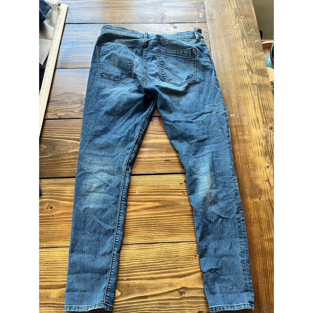 Express Womens Blue Wash Mid Rise Skinny Jeans Stretch Denim Five Pocket Pants